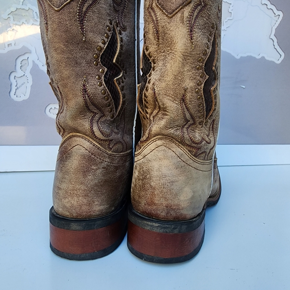 Laredo Spellbound Western Boots Goat Sanded Real Leather Size 9.5 - Picture 6 of 16